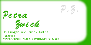 petra zwick business card